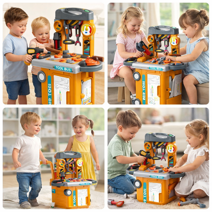 Kids Kitchen Cutlery Set Tools Bus Suitcase Toys